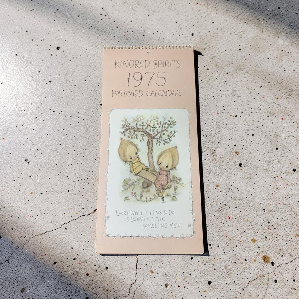 1975 Hallmark Kindred Spirits Postcard Calendar – Vintage 1970s Wall Art